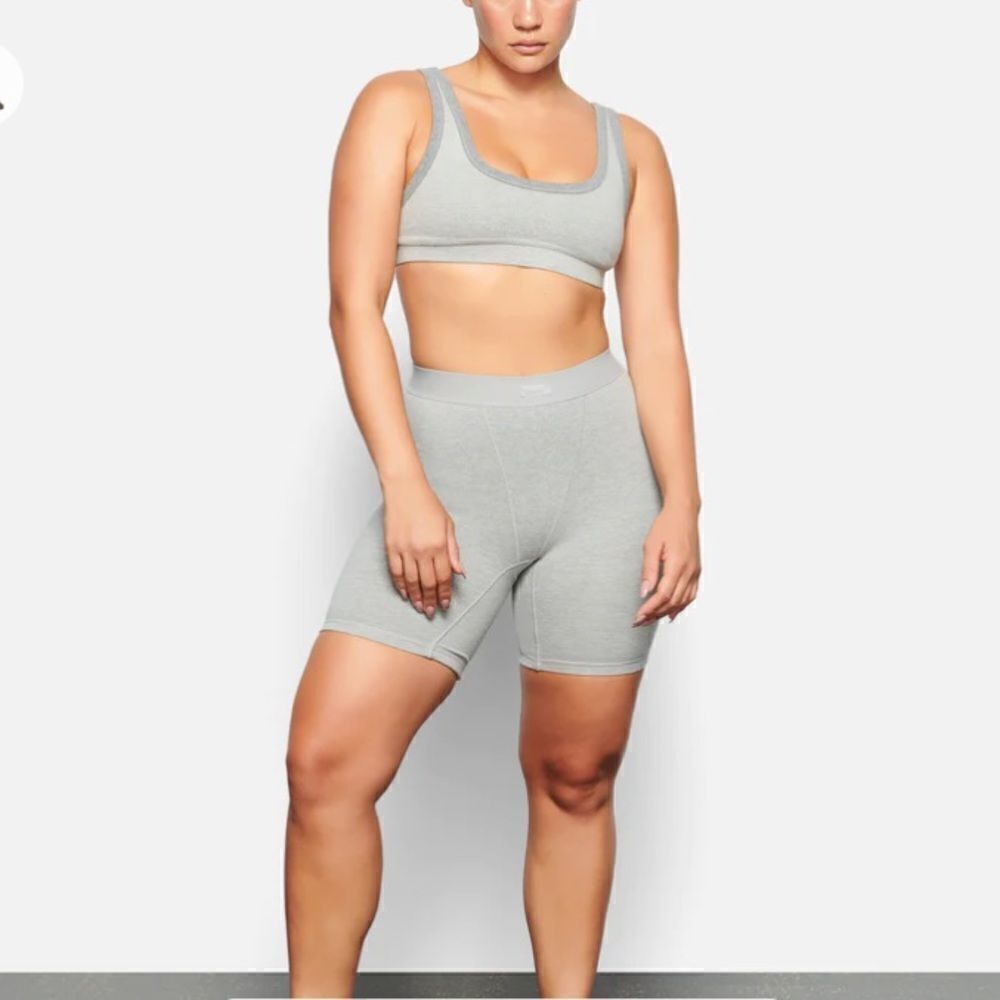 Skims Outdoor Basics Heather Gray Biker Shorts